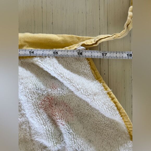 Vintage 70's Apron Half Waist Tie White Yellow Food Vegetable Fruit Dragon Fly - Picture 7 of 8